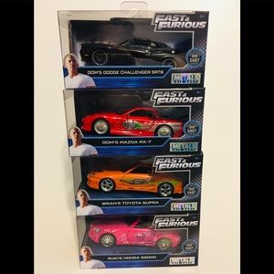 Fast & Furious Diecast Metal Car 1:32 Scale Set 4